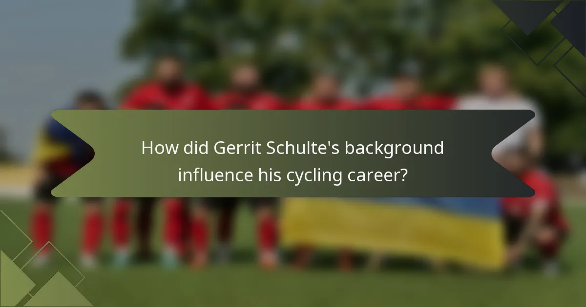 How did Gerrit Schulte's background influence his cycling career?