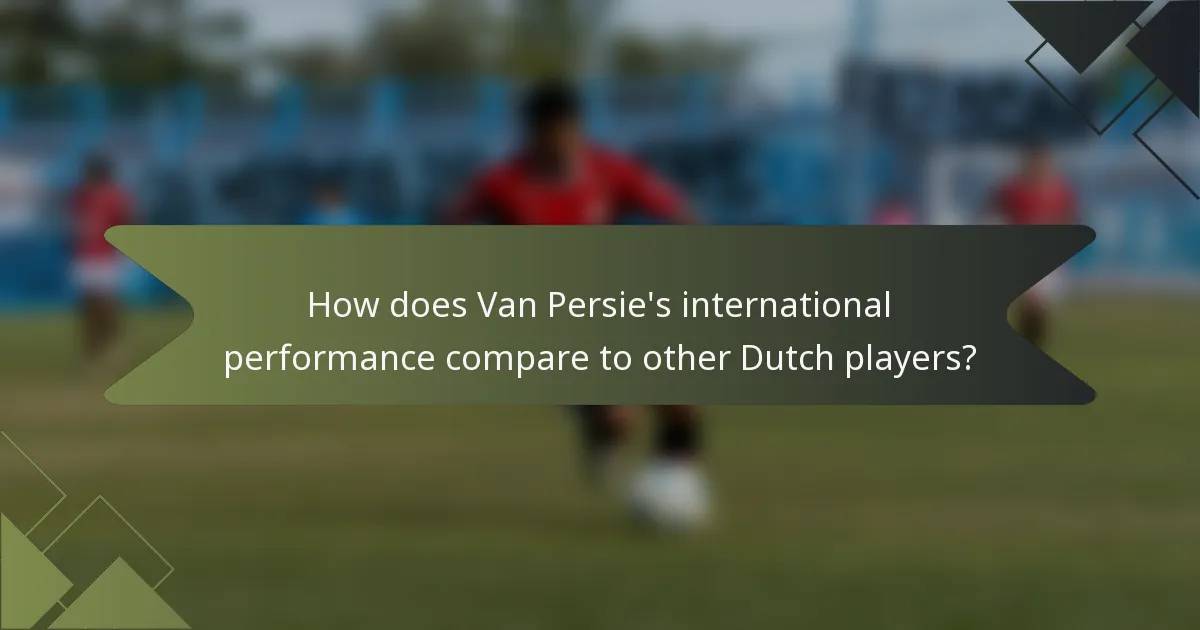 How does Van Persie's international performance compare to other Dutch players?