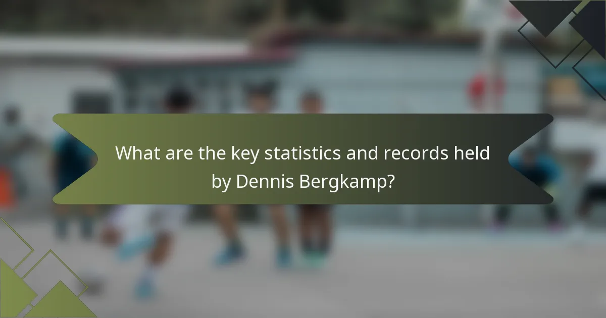 What are the key statistics and records held by Dennis Bergkamp?