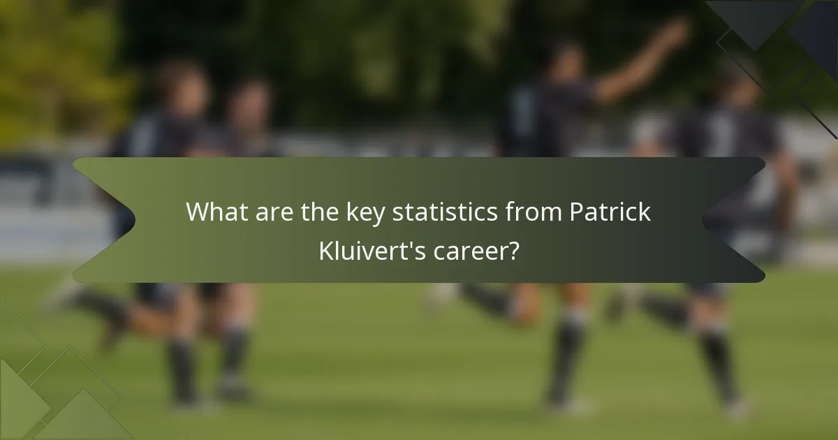 What are the key statistics from Patrick Kluivert's career?