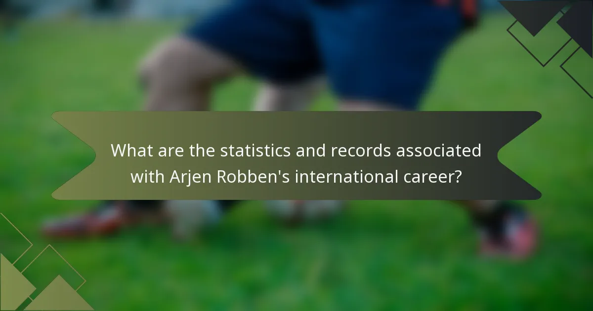 What are the statistics and records associated with Arjen Robben's international career?
