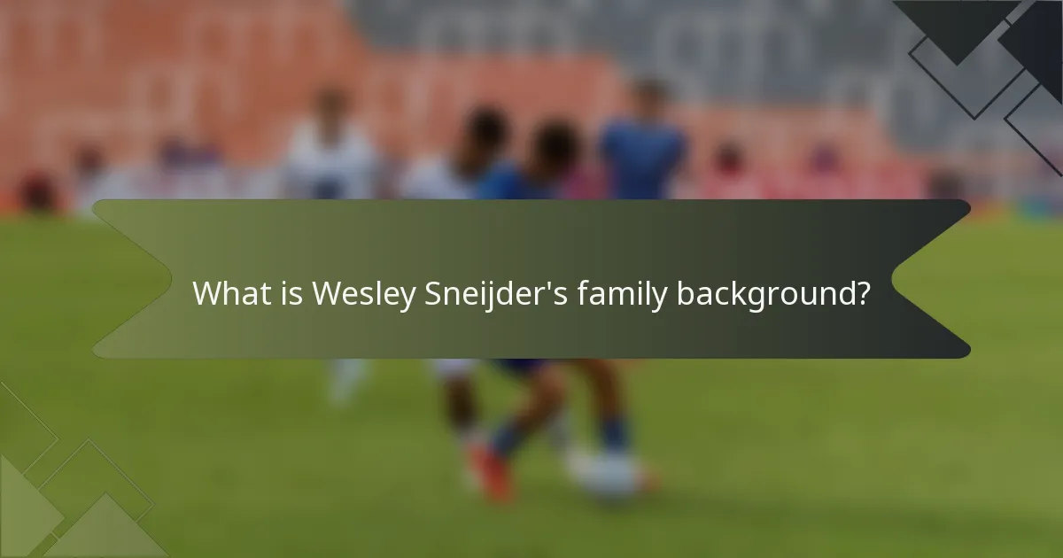 What is Wesley Sneijder's family background?