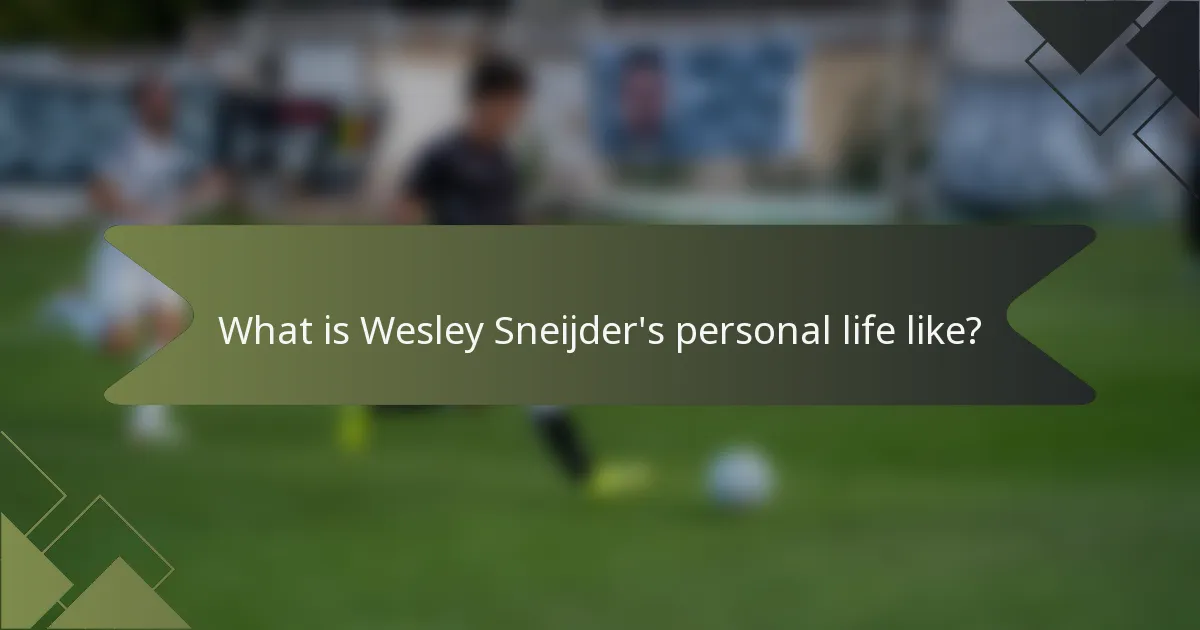What is Wesley Sneijder's personal life like?