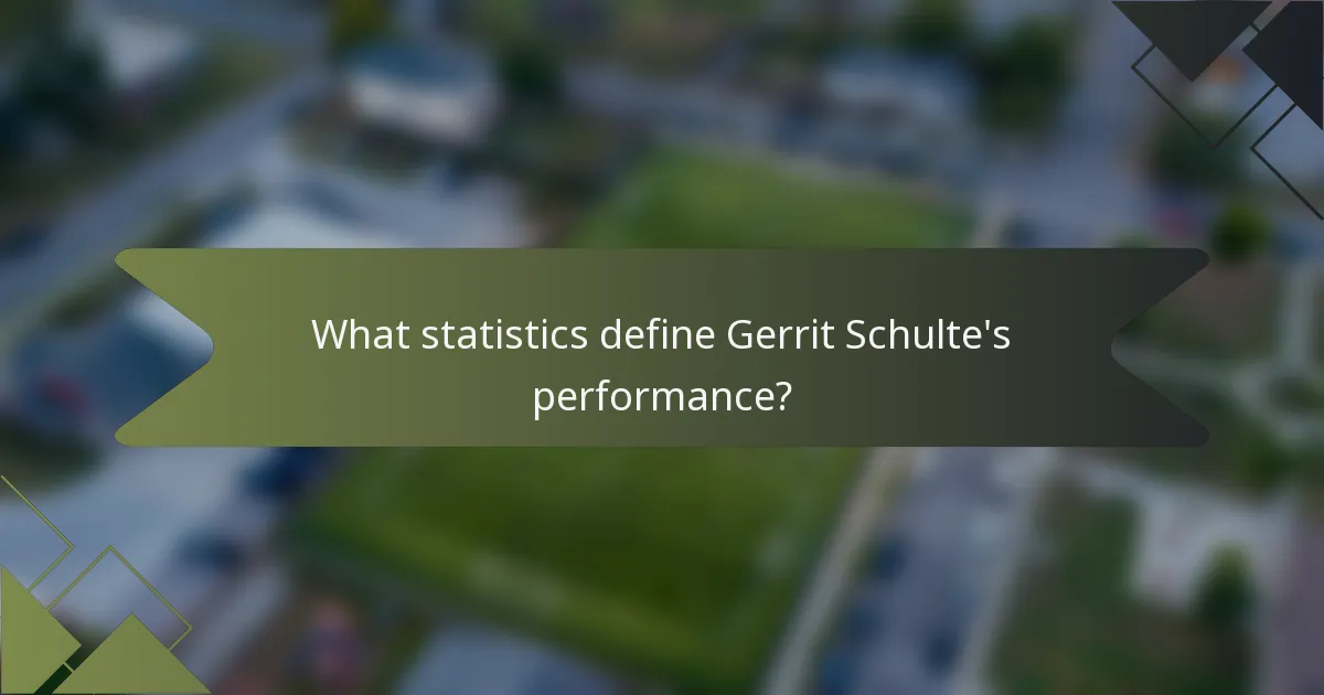 What statistics define Gerrit Schulte's performance?